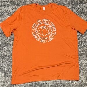 Bella Canvas Orange Short-Sleeve Tee with White Pumpkin Graphic size 3X